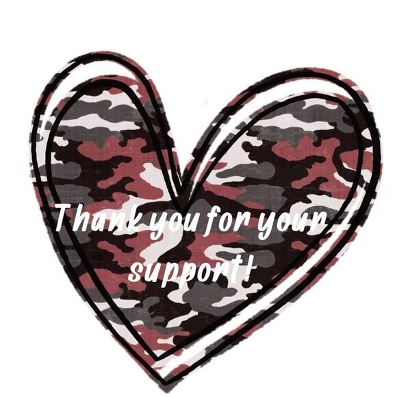Handmade Red Black Gray Camouflage Thank You Stickers 100 Count - Picture 1 of 6